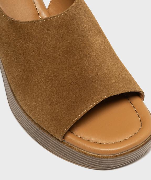 Sandales à talon épais et semelle plateforme en cuir femme - Tanéo vue4 - TANEO - GEMO