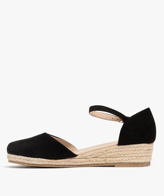 Chaussures en suédine à talon compensé en corde femme vue3 - VALENTINA BALDA - GEMO