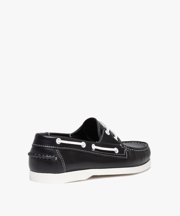Chaussures bateau homme classiques dessus cuir uni vue4 - GEMO (CASUAL) - GEMO