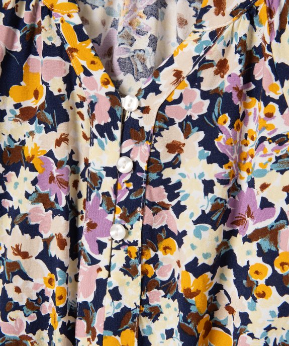 Chemise à manches longues à motifs fleuris fille vue3 - GEMO (ENFANT) - GEMO
