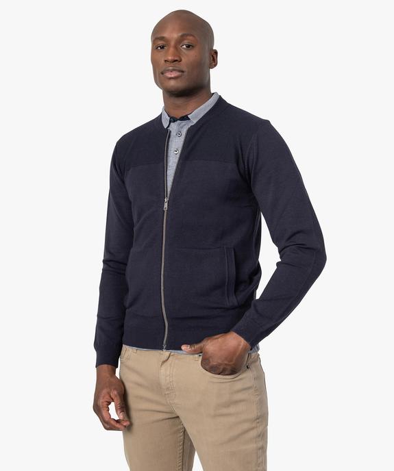 Gilet homme à col rond avec fermeture zippée vue1 - GEMO (HOMME) - GEMO