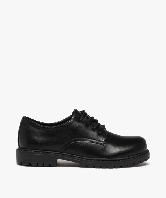 Derbies garçon unis à semelle crantée fermeture lacets vue1 - GEMO (ENFANT) - GEMO