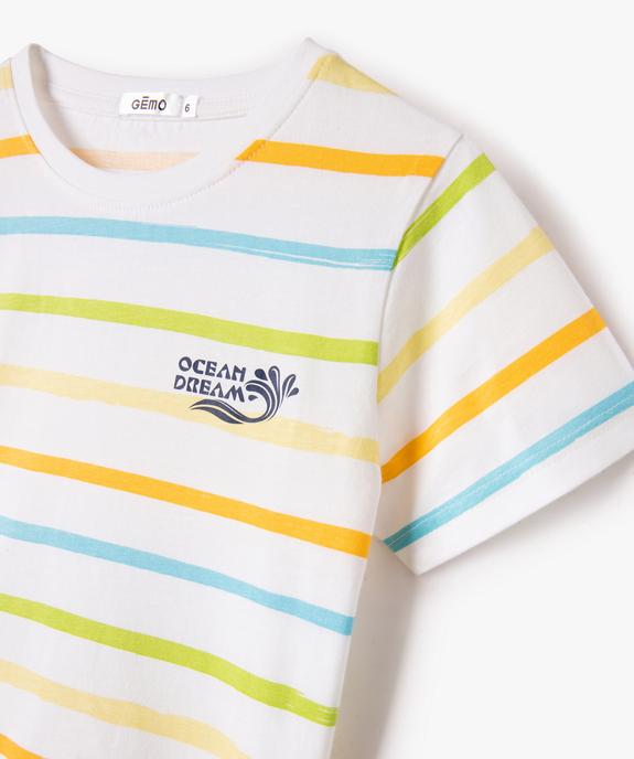 Pyjashort garçon avec haut rayé vue2 - GEMO (ENFANT) - GEMO