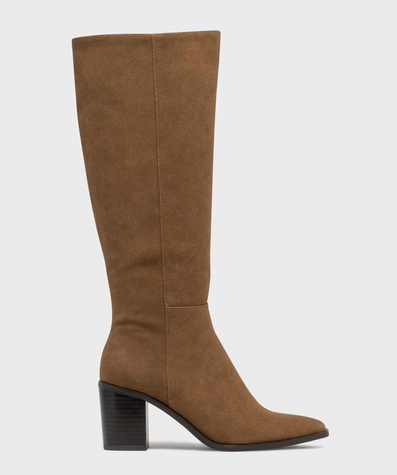 Bottes à talon en suédine femme vue1 - FOLLOW ME - GEMO