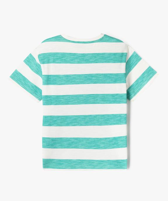 Tee-shirt manches courtes à larges rayures garçon vue3 - GEMO (ENFANT) - GEMO
