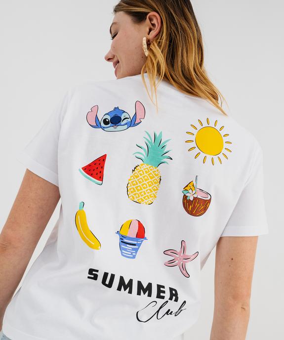 Tee-shirt manches courtes imprimé devant et dos femme - Stitch vue4 - LILO & STITCH - GEMO