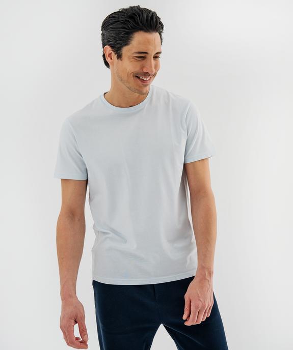 Tee-shirt manches courtes col rond en coton homme vue2 - GEMO 4G HOMME - GEMO