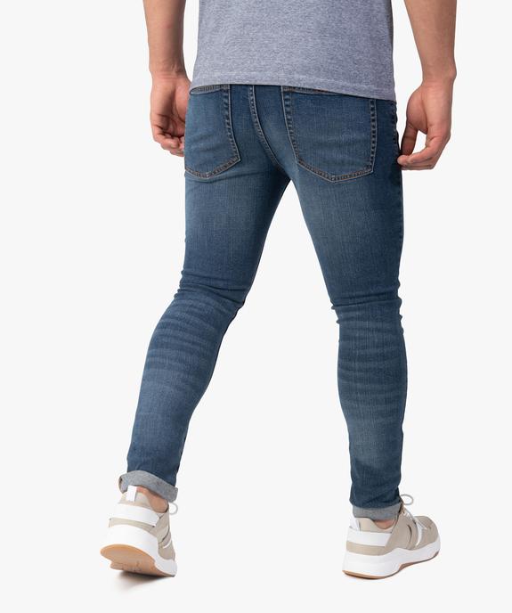 Jean homme coupe Skinny délavé  vue3 - GEMO 4G HOMME - GEMO