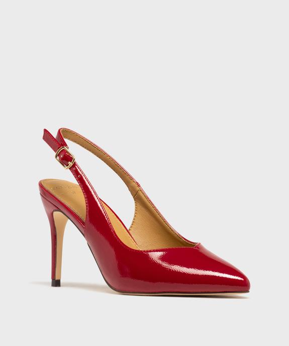 Escarpins sling-back vernis à bout pointu et talon aiguille femme - Valentina Baldano vue2 - VALENTINA BALDA - GEMO