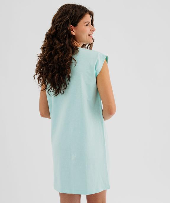 Chemise de nuit sans manches imprimée femme vue3 - GEMO 4G FEMME - GEMO