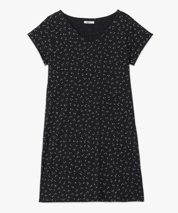 Chemise de nuit imprimée à manches courtes femme vue4 - GEMO 4G FEMME - GEMO
