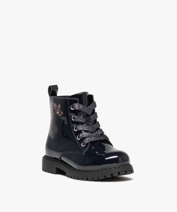 Boots vernis fille avec motifs oiseaux du 25 au 30 vue2 - GEMO (ENFANT) - GEMO