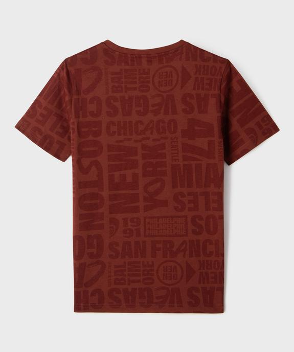 Tee-shirt manches courtes avec motif streetwear garçon vue3 - GEMO 4G GARCON - GEMO