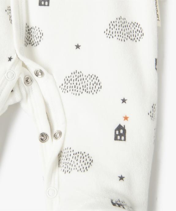 Pyjama bébé naissance en velours imprimé - Petit Béguin vue3 - PETIT BEGUIN - GEMO