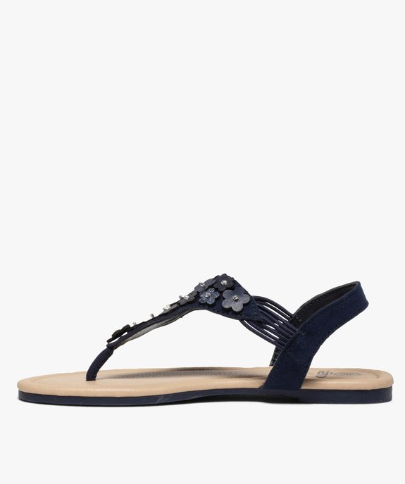 Sandales fille fleuries à entre-doigts et brides élastiques vue3 - GEMO (ENFANT) - GEMO