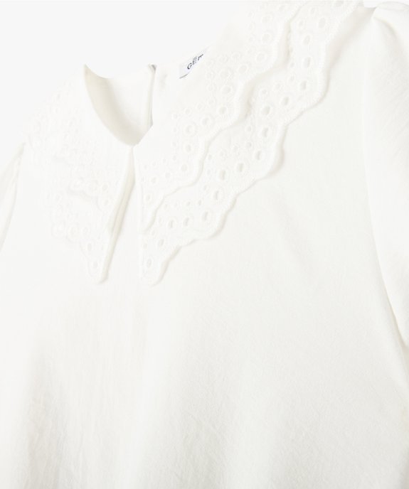Blouse fille à grand col dentelle et manches ballons vue2 - GEMO (ENFANT) - GEMO