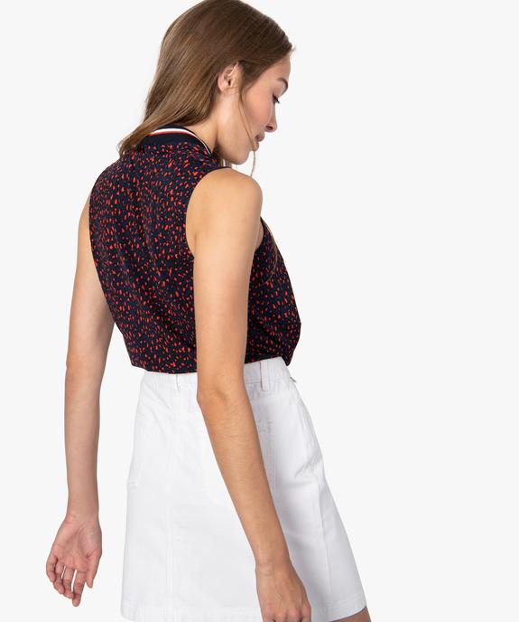 Débardeur femme fluide imprimé à col V sportswear vue3 - GEMO(FEMME PAP) - GEMO