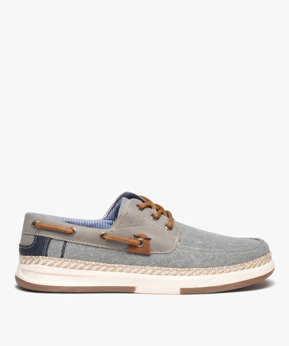 Chaussures bateau homme dessus en denim vue1 - GEMO (CASUAL) - GEMO
