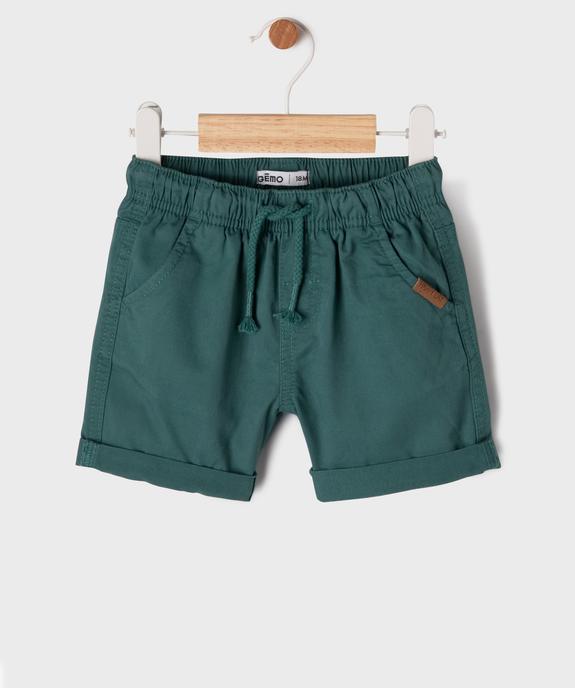 Bermuda en coton avec taille ajustable bébé garçon vue1 - GEMO(BEBE DEBT) - GEMO