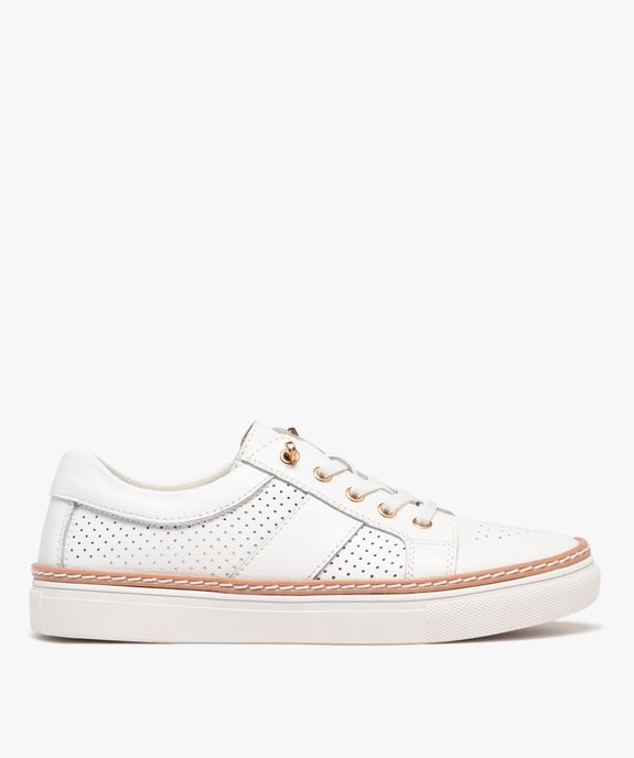 Baskets basses dessus cuir à lacets élastiques femme - Alma Planète vue1 - ALMA PLANETE - GEMO