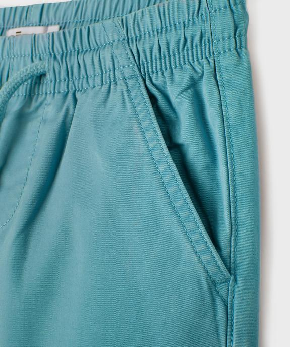 Pantalon jogger en twill de coton taille élastique garçon vue2 - GEMO (ENFANT) - GEMO