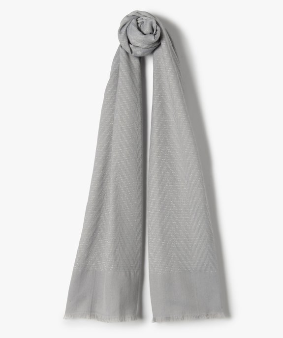 Foulard femme à chevrons et paillettes argentées vue1 - GEMO (ACCESS) - GEMO