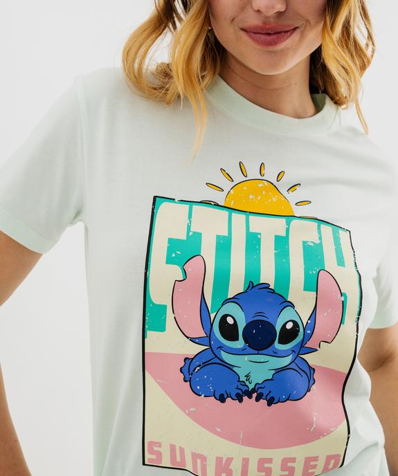 Tee-shirt manches courtes imprimé patiné femme - Stitch vue2 - LILO & STITCH - GEMO