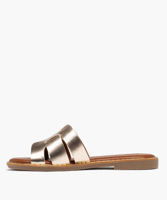 Mules femme plates dessus larges brides unies vue4 - FOLLOW ME - GEMO