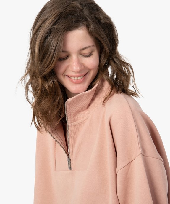 Sweat femme à col zippé intérieur molletonné vue6 - GEMO(FEMME PAP) - GEMO