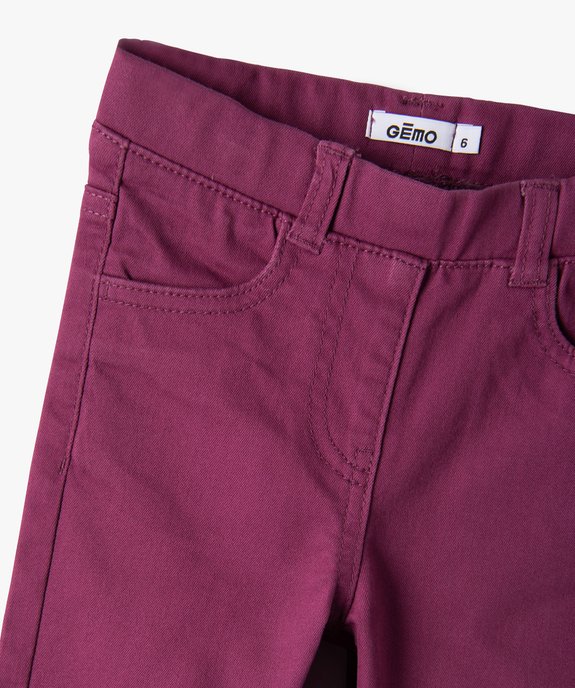 Pantalon skinny uni à taille élastiquée fille vue2 - GEMO 4G FILLE - GEMO