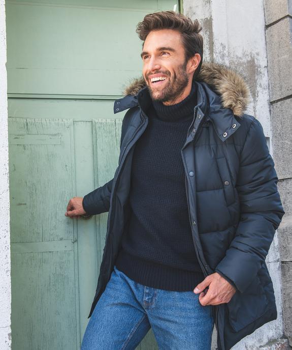 Parka homme matelassée avec capuche amovible vue6 - GEMO (HOMME) - GEMO