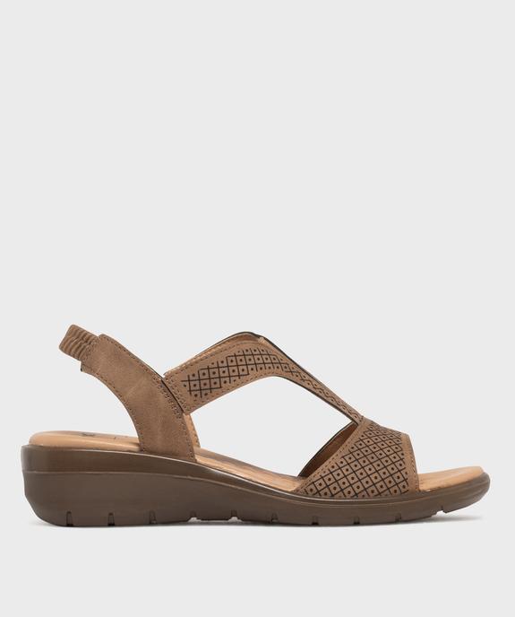 Sandales confort à talon compensé femme - G'flex vue1 - G'FLEX - GEMO