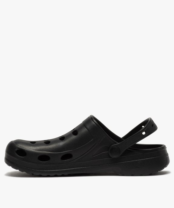 Sabots homme unis souples avec perforations vue3 - GEMO (PLAGE) - GEMO
