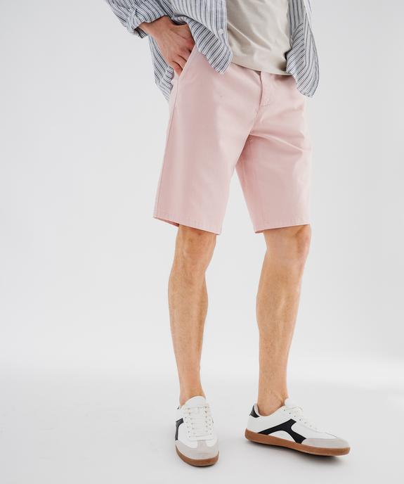 Bermuda chino coupe regular en coton stretch homme vue1 - GEMO 4G HOMME - GEMO