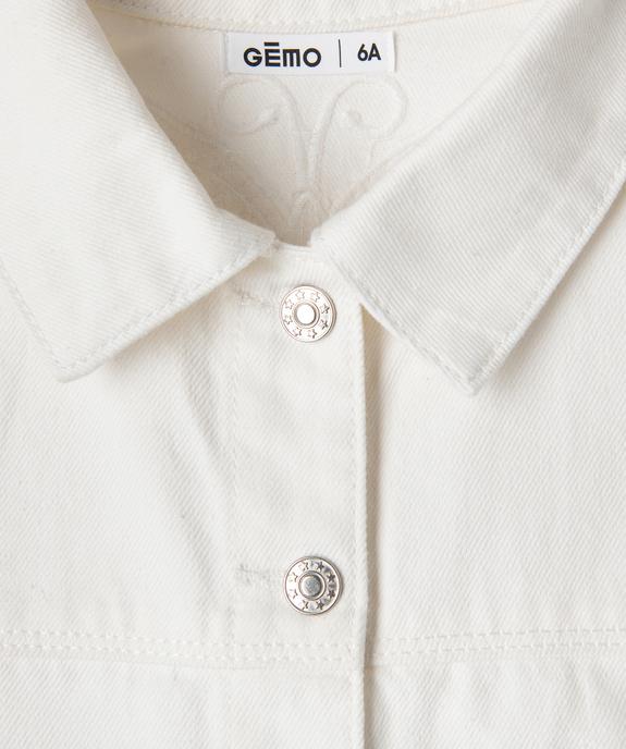 Veste fille en twill de coton brodée fille vue3 - GEMO (ENFANT) - GEMO