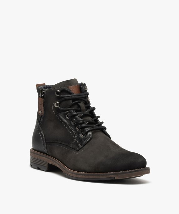 Boots bi-matières avec zip fantaisie homme vue2 - GEMO (CASUAL) - GEMO