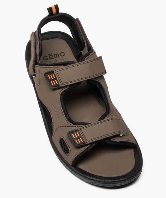 Sandales homme bi-matières fermeture trois bandes scratch vue5 - GEMO (CASUAL) - GEMO