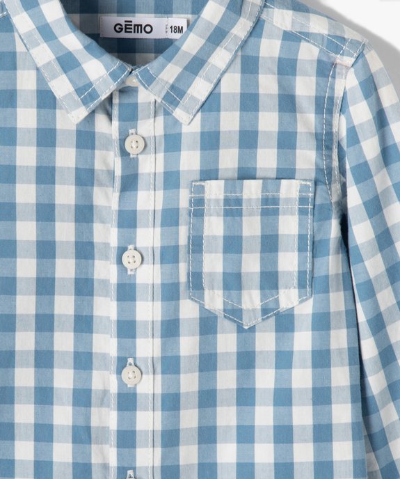 Ensemble bébé garçon 2 pièces : chemise à carreaux + tee-shirt à manches longues vue4 - GEMO(BEBE DEBT) - GEMO
