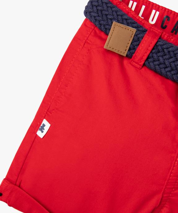 Short en twill avec ceinture tressée bébé garçon - LuluCastagnette vue3 - LULUCASTAGNETTE - GEMO