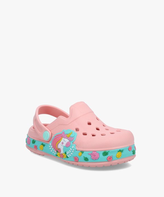 Sabots souples fille perforés décor licorne vue2 - GEMO (ENFANT) - GEMO