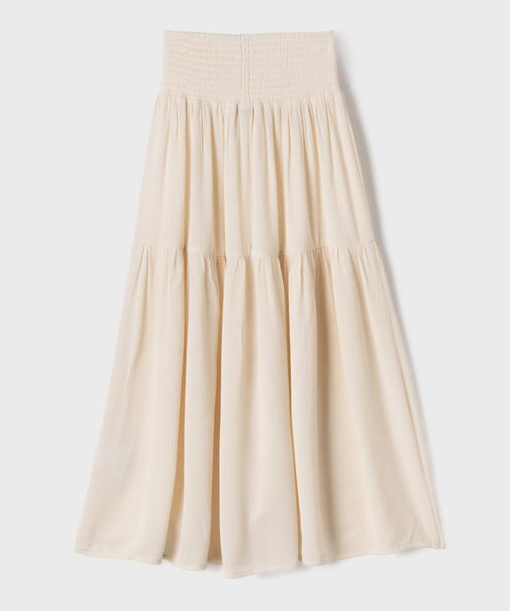 Jupe longue fluide en crêpe froissée fille vue3 - GEMO 4G FILLE - GEMO