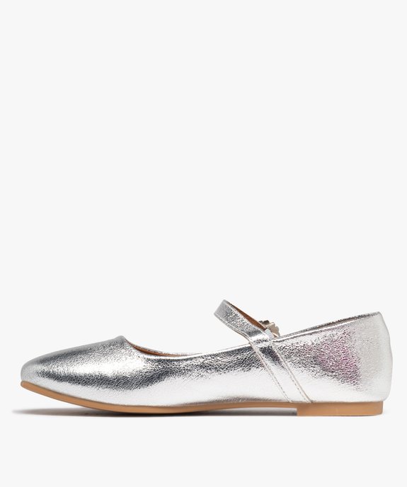 Ballerines métallisées avec bride à boucle strass femme vue4 - SANS MARQUE - GEMO