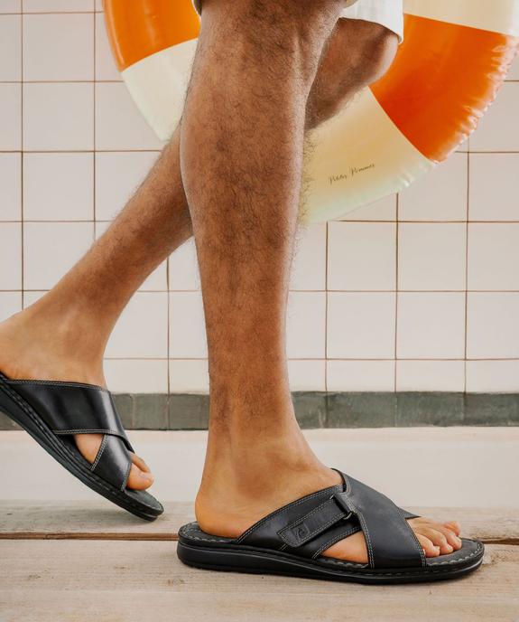 Mules en cuir à semelle intérieure moelleuse homme - Pierre Cardin vue1 - PIERRE CARDIN D - GEMO