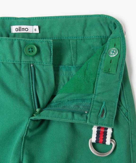 Bermuda en coton avec ceinture tricolore garçon vue2 - GEMO 4G GARCON - GEMO
