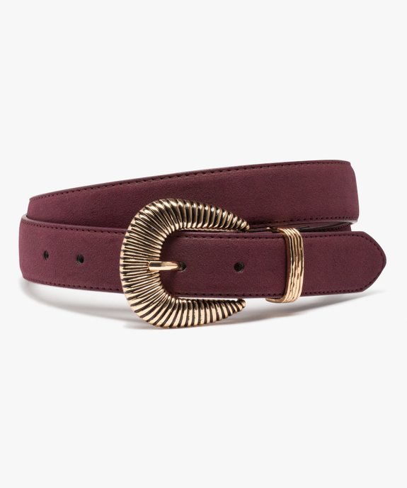 Ceinture femme aspect velours avec boucle ciselée vue1 - GEMO (ACCESS) - GEMO