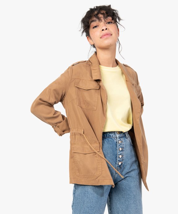 Veste femme saharienne 100% lyocell vue1 - GEMO(FEMME PAP) - GEMO