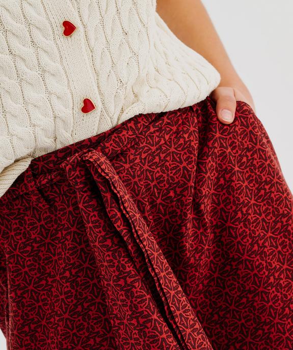 Pantalon large et fluide à taille haute ceinturée femme vue3 - GEMO 4G FEMME - GEMO