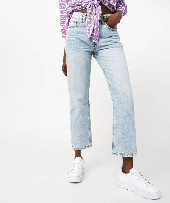 Jean 7/8ème coupe Straight taille haute femme vue1 - GEMO 4G FEMME - GEMO