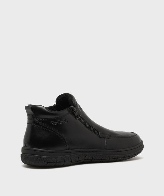 Boots fourrées zippées en cuir gamme confort homme - Pierre Cardin vue4 - PIERRE CARDIN CONFORT - GEMO