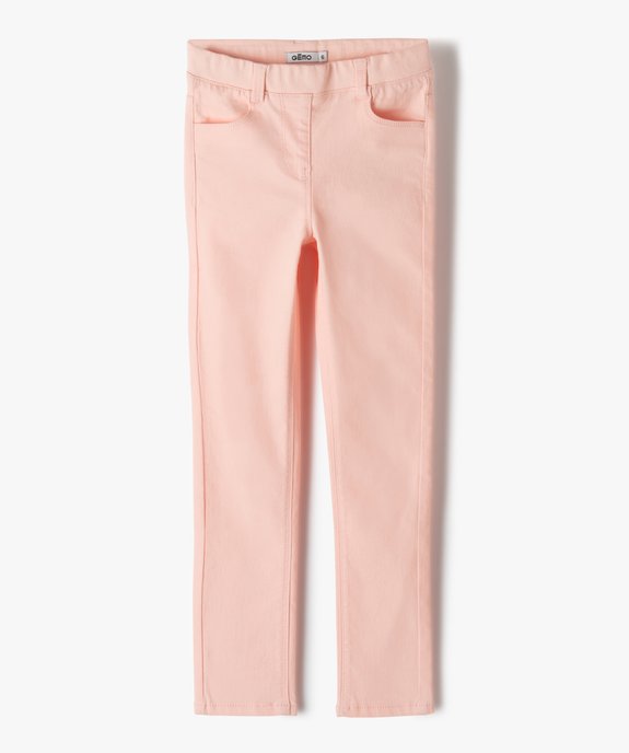 Pantalon skinny uni à taille élastiquée fille vue1 - GEMO 4G FILLE - GEMO